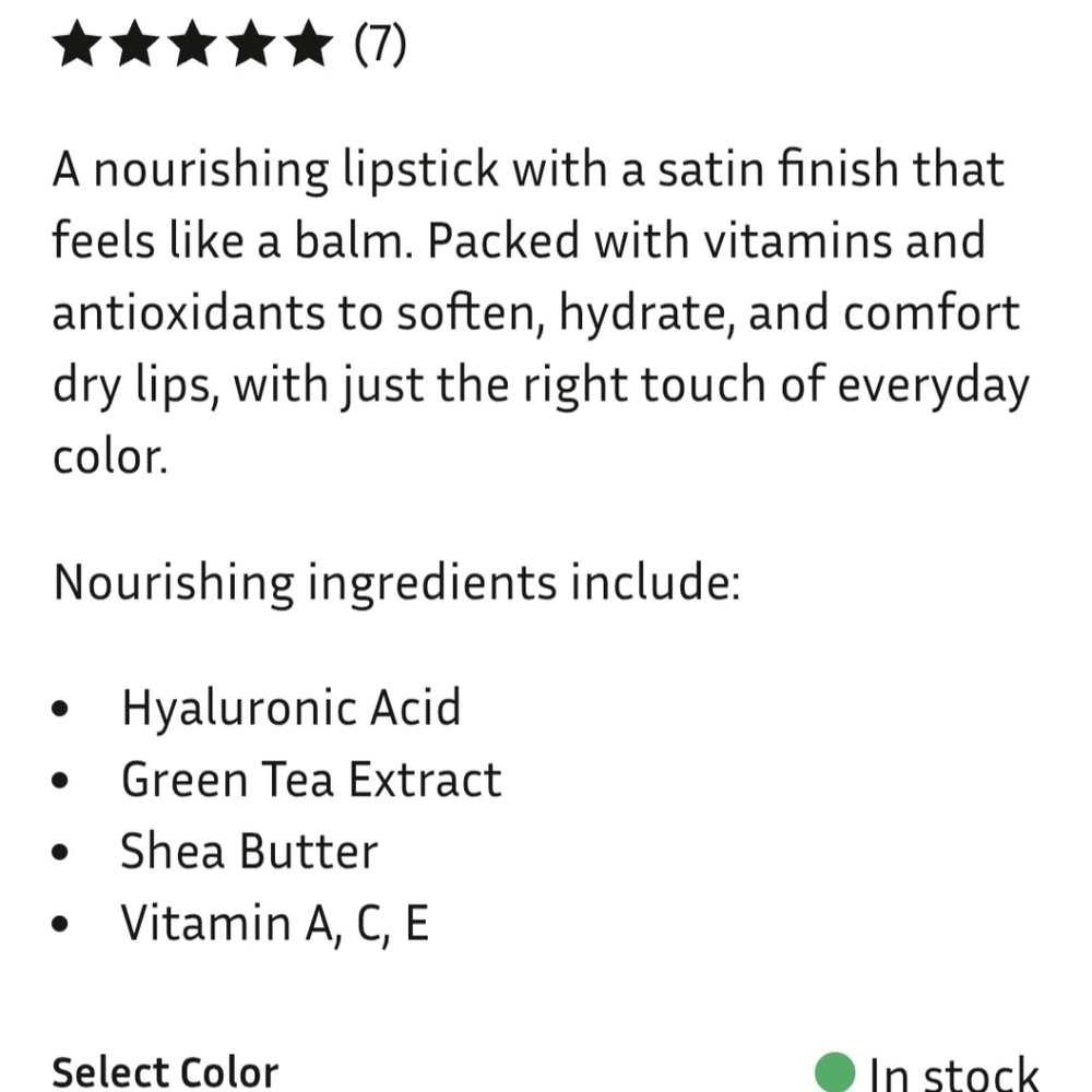 Lithe Nourish & Glow Lipstick In The Color: Calla NEW/Sealed - Picture 6 of 6